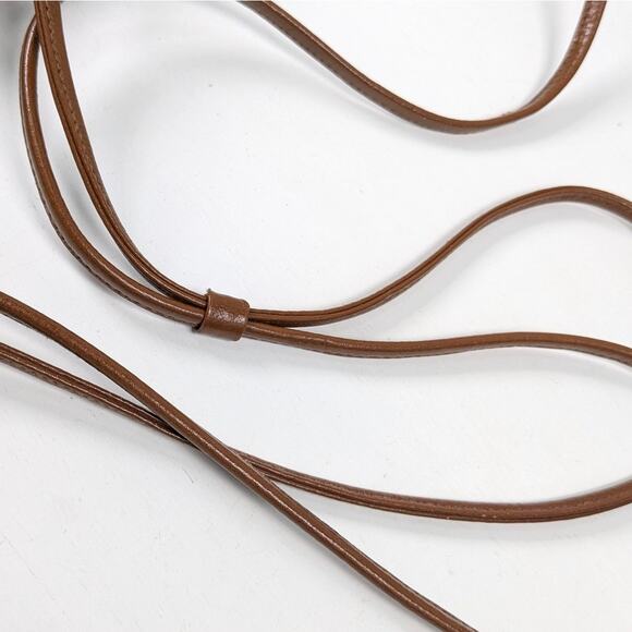 Vintage Sandro Brown Leather Faux Reptile Rectangular Shoulder Bag *READ - Picture 7 of 14